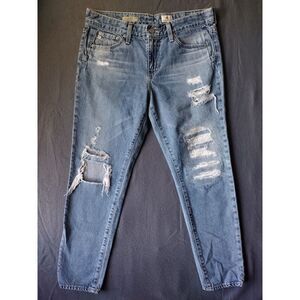 AG Adriano‎ Goldschmied The Beau Slouchy Skinny Jeans Womens 28R Distressed